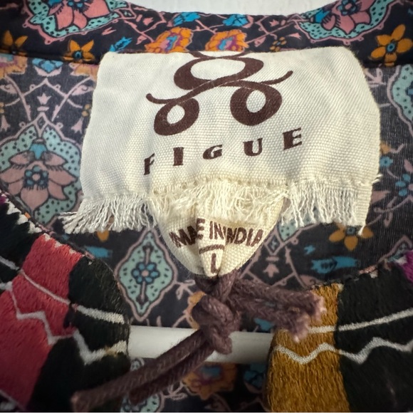 Figue Multicolor Patterned Dress Size Large EUC - Picture 2 of 3